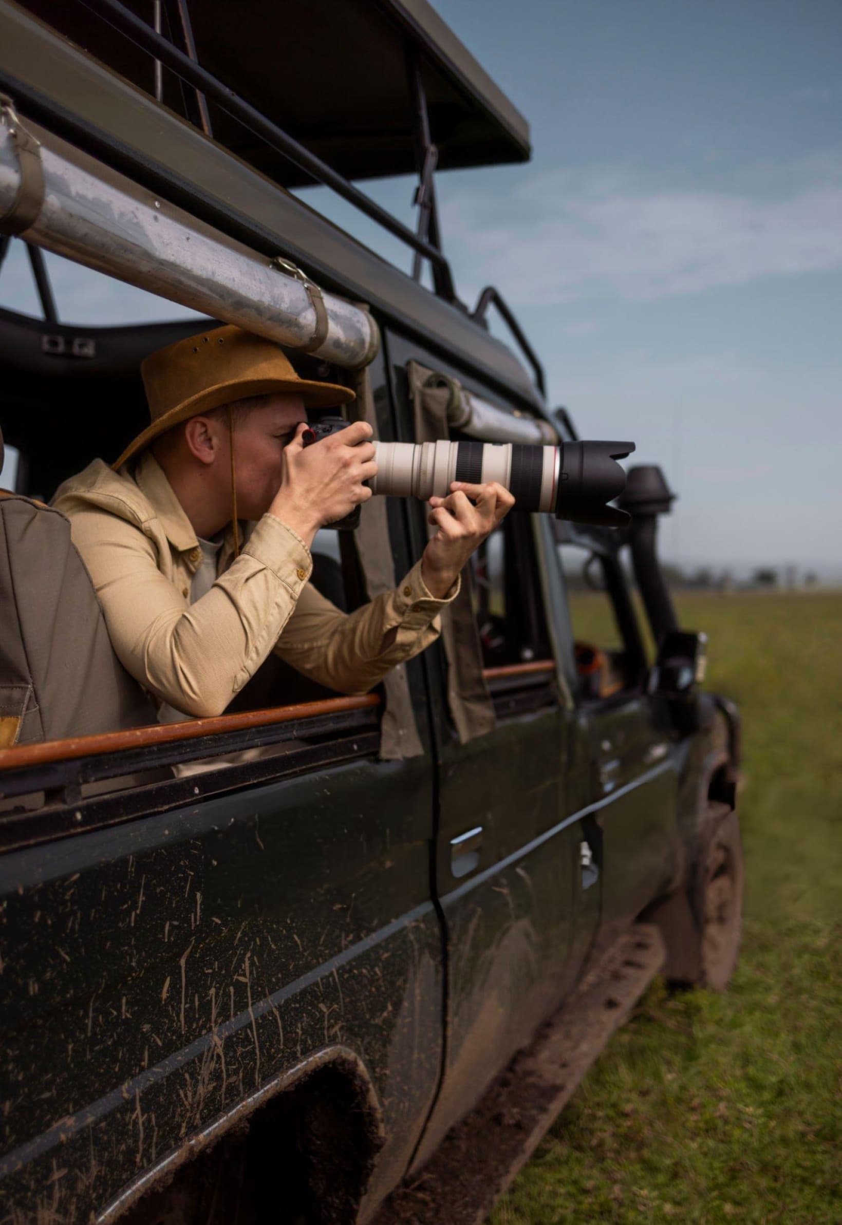 Open scrub terrain inside Yala National Park Block 1 during dry season showing ideal conditions for wildlife photography